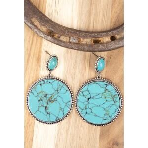 Tamren Turquoise Silvertone Earrings